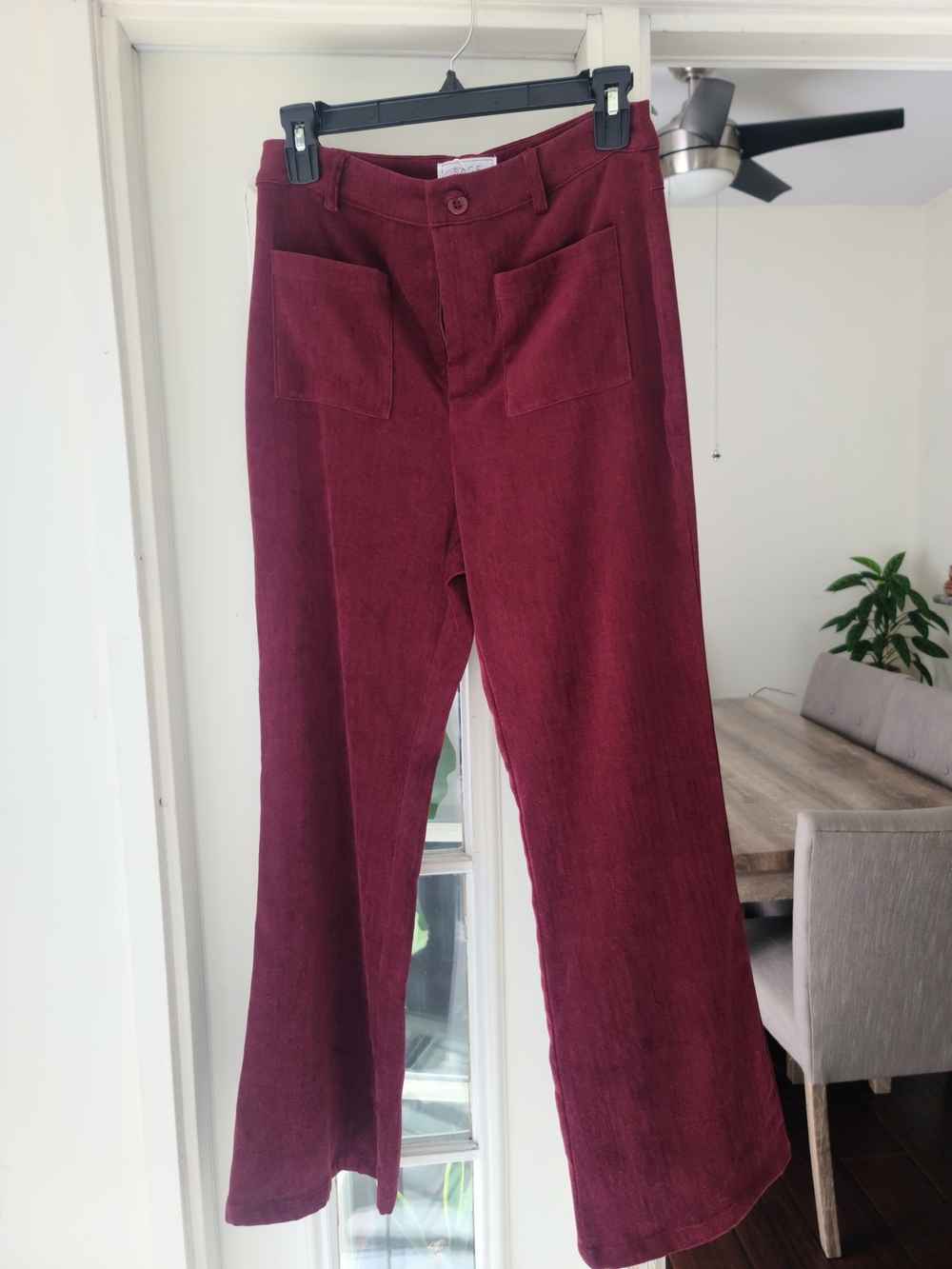 Sadie & Sage Wide-Leg Corduroy Pants in Wine